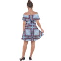 Pattern Cross Geometric Shape Off Shoulder Velour Dress View2