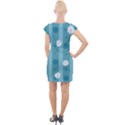 Gardenia Flowers White Blue Cap Sleeve Bodycon Dress View2