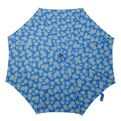 Hydrangea Blue Glitter Round Hook Handle Umbrellas (medium)