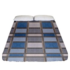 Abstract Seamless Fabric Blue Fitted Sheet (king Size)