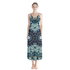 Pattern Abstract Background Art Button Up Chiffon Maxi Dress