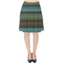 Stripes Teal Yellow Brown Grey Velvet High Waist Skirt View1
