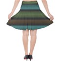 Stripes Teal Yellow Brown Grey Velvet High Waist Skirt View2