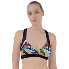 Blue Face King Graffiti Street Art Urban Blue And Orange Face Abstract Hiphop Sweetheart Sports Bra by genx