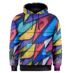Urban Colorful Graffiti Brick Wall Industrial Scale Abstract Pattern Men s Pullover Hoodie by genx