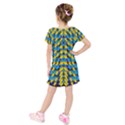 Flowers Coming From Above Ornate Decorative Kids  Short Sleeve Velvet Dress View2
