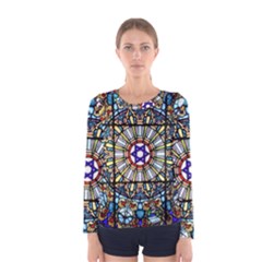 Vitrage Stained Glass Church Window Women s Long Sleeve Tee