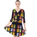 Window Stained Glass Glass Colors Quarter Sleeve Front Wrap Dress View1