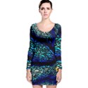 Sea Fans Diving Coral Stained Glass Long Sleeve Velvet Bodycon Dress View1