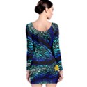 Sea Fans Diving Coral Stained Glass Long Sleeve Velvet Bodycon Dress View2