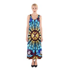 Church Window Stained Glass Church Sleeveless Maxi Dress
