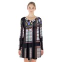Stained Glass Window Krotoszyn Long Sleeve Velvet V-neck Dress View1