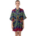 Kaleidoscope Mandala Pattern Quarter Sleeve Kimono Robe View1