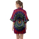 Kaleidoscope Mandala Pattern Quarter Sleeve Kimono Robe View2