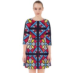Stained Glass Window Colorful Color Smock Dress