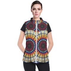 Background Stained Glass Window Women s Puffer Vest