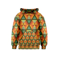 Background Triangle Abstract Golden Kids  Pullover Hoodie by Alisyart