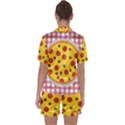 Pizza Table Pepperoni Sausage Satin Short Sleeve Pyjamas Set View2