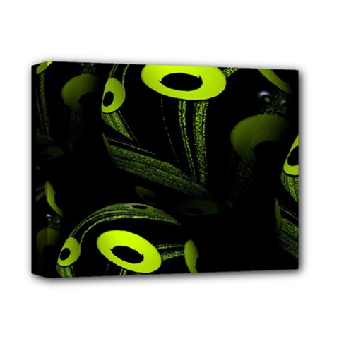 Fractal Fractals Green Ball Black Deluxe Canvas 14  X 11  (stretched) by Pakrebo