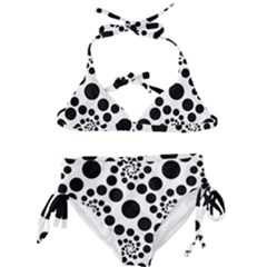 Dot Dots Round Black And White Kids  Classic Bikini Set