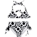 Dot Dots Round Black And White Kids  Classic Bikini Set View1