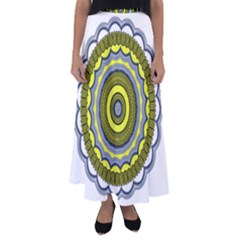 Mandala Pattern Round Ethnic Flared Maxi Skirt