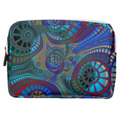 Fractal Abstract Line Wave Unique Make Up Pouch (medium) by Alisyart