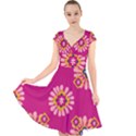 Morroco Tile Traditional Cap Sleeve Front Wrap Midi Dress View1