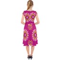 Morroco Tile Traditional Cap Sleeve Front Wrap Midi Dress View2