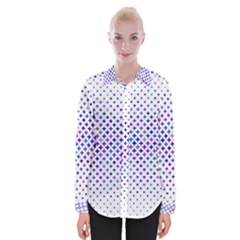 Star Curved Background Geometric Womens Long Sleeve Shirt