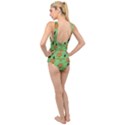 Groundhog day pattern Cross Front Low Back Swimsuit View2