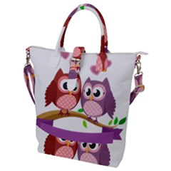 Owl Cartoon Bird Buckle Top Tote Bag by Alisyart