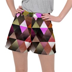 Abstract Geometric Triangles Shapes Stretch Ripstop Shorts