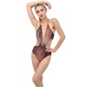 Pattern Background Structure Plunging Cut Out Swimsuit View1