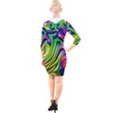Fractal Mandelbrot Art Wallpaper Quarter Sleeve Hood Bodycon Dress View2