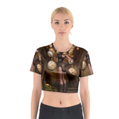Wonderful Steampunk Lady Cotton Crop Top