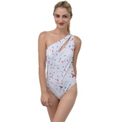 Ribbon Polka To One Side Swimsuit by Mariart