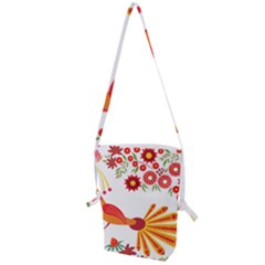 Peacock Pattern Folding Shoulder Bag