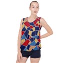 Pattern Tile Wall Background Bubble Hem Chiffon Tank Top View1