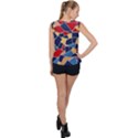 Pattern Tile Wall Background Bubble Hem Chiffon Tank Top View2