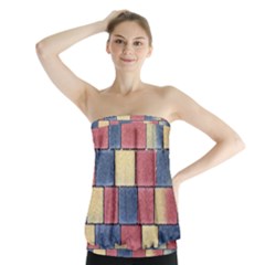 Model Mosaic Wallpaper Texture Strapless Top