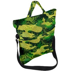 Marijuana Camouflage Cannabis Drug Fold Over Handle Tote Bag by Pakrebo