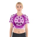 Pattern Abstract Background Art Purple Cotton Crop Top View1