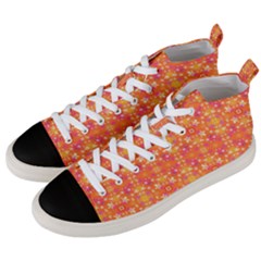 Desktop Pattern Abstract Orange Men s Mid-top Canvas Sneakers