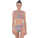 Triangle Pattern Mosaic Shape Bandaged Up Bikini Set  View1