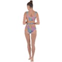 Triangle Pattern Mosaic Shape Bandaged Up Bikini Set  View2