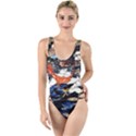 ML-7-4 High Leg Strappy Swimsuit View1