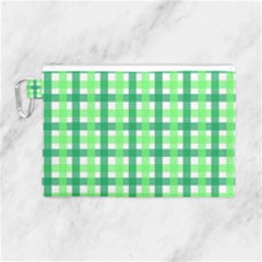 Sweet Pea Green Gingham Canvas Cosmetic Bag (large)