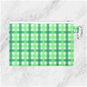 Sweet Pea Green Gingham Canvas Cosmetic Bag (Large) View2