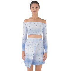Simple Minimal Shapes Brushes Design Off Shoulder Top With Skirt Set